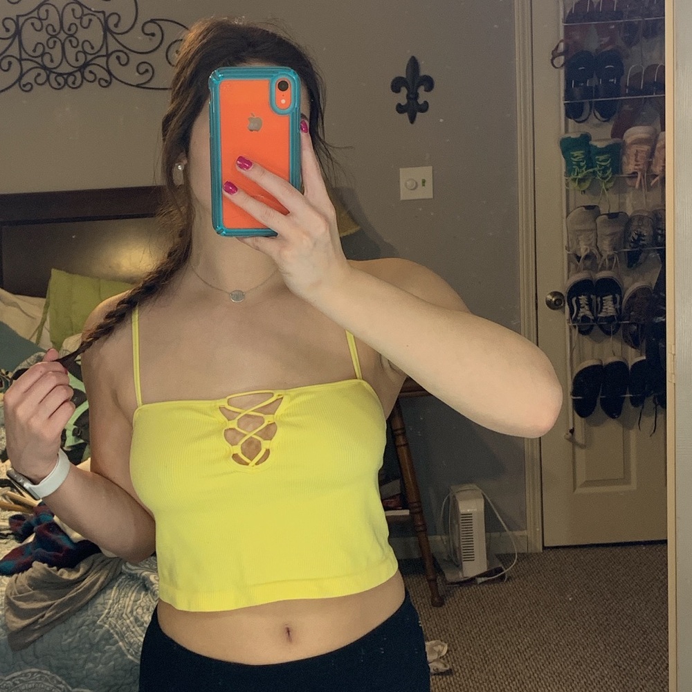 Yellow crop top
